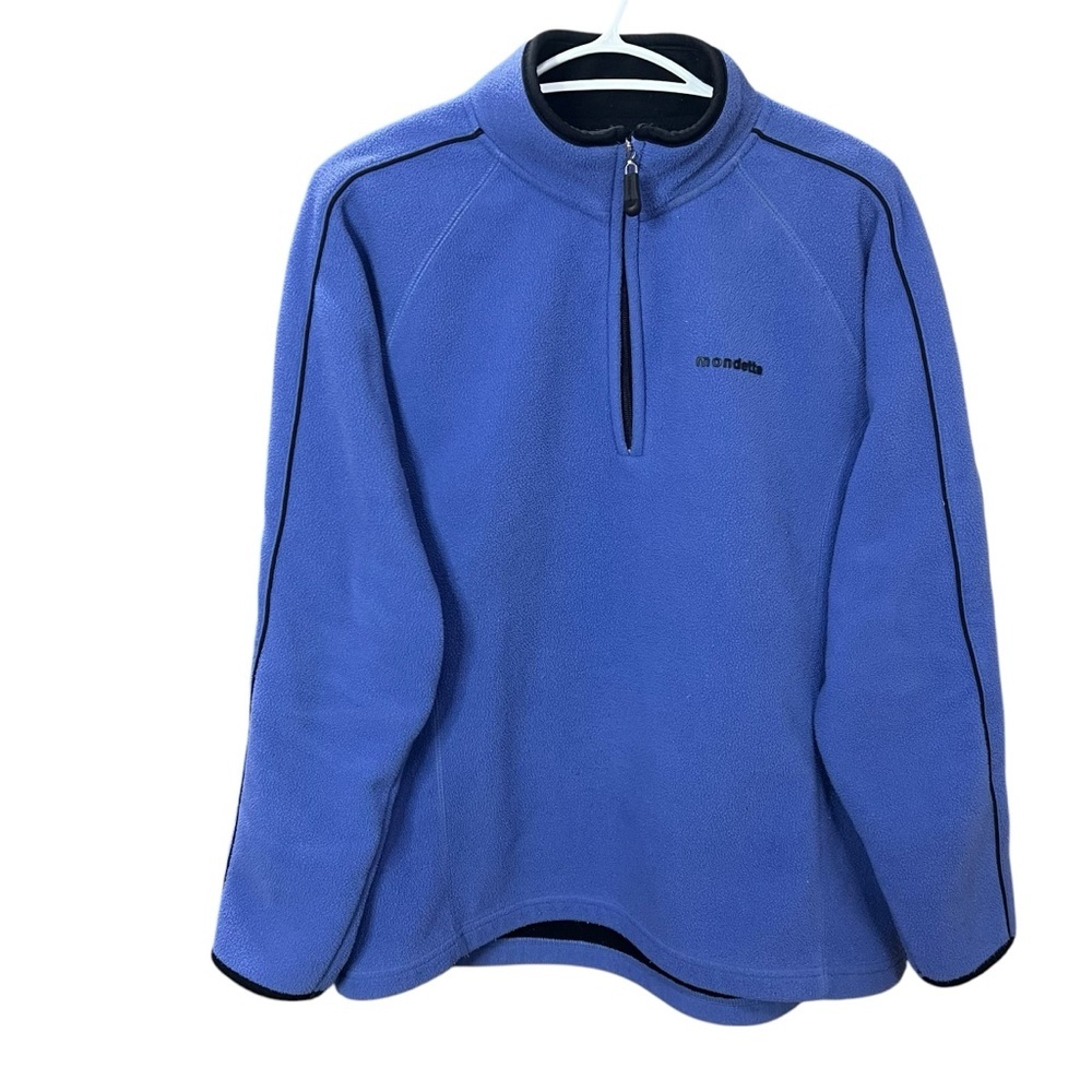MONDETTA SPORT Blue Quarter-Zip Fleece Pullover Athleisure Sweater size Medium‎